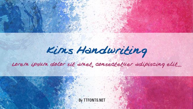 Kims Handwriting example
