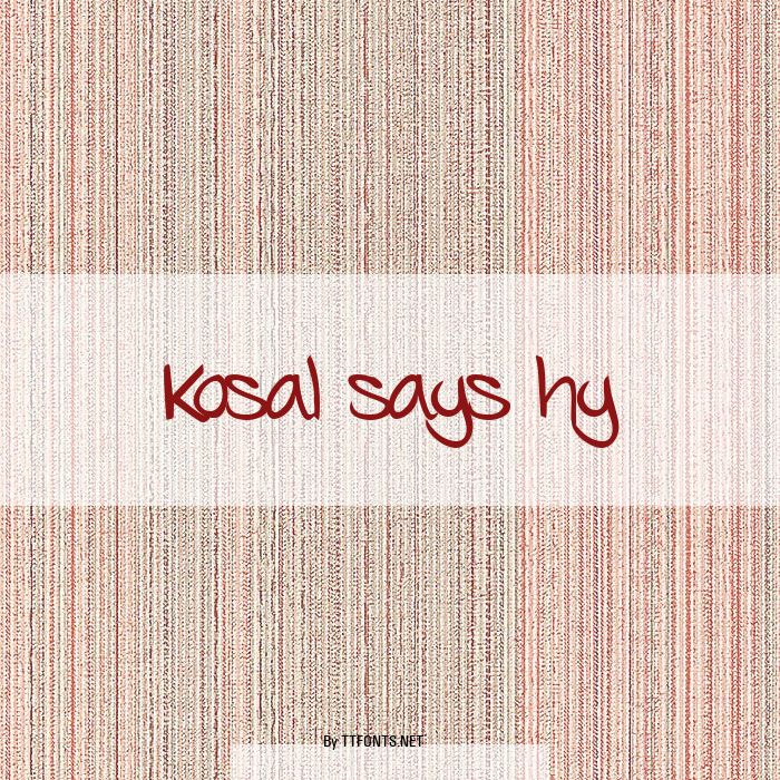 Kosal says hy example