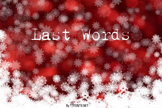Last Words example
