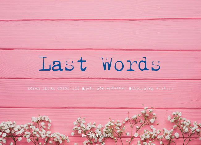 Last Words example