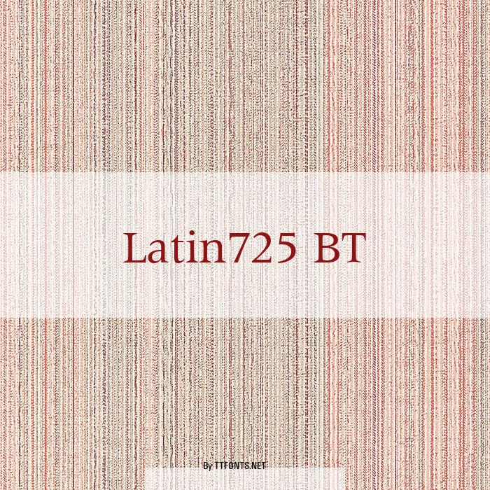 Latin725 BT example