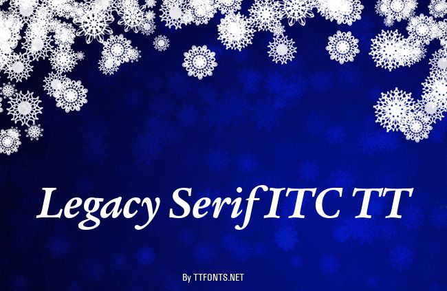 Legacy Serif ITC TT example