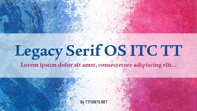 Legacy Serif OS ITC TT example