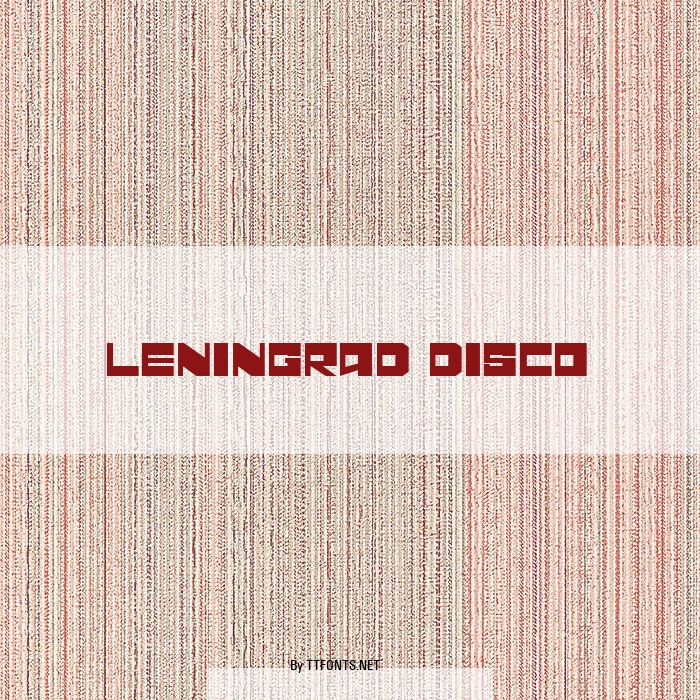 Leningrad Disco example