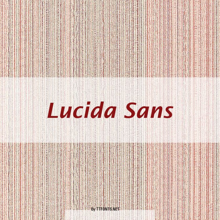 Lucida Sans example