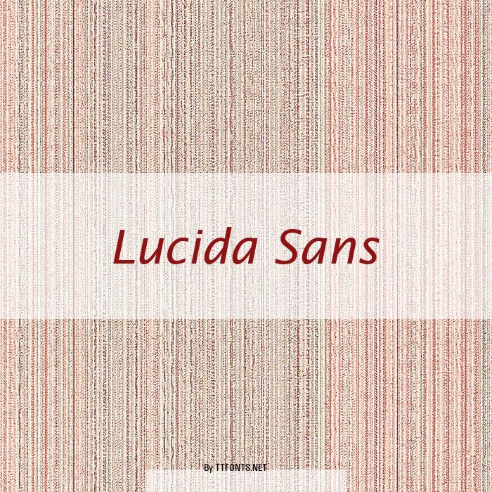 Lucida Sans example