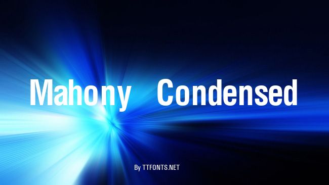 Mahony Condensed example