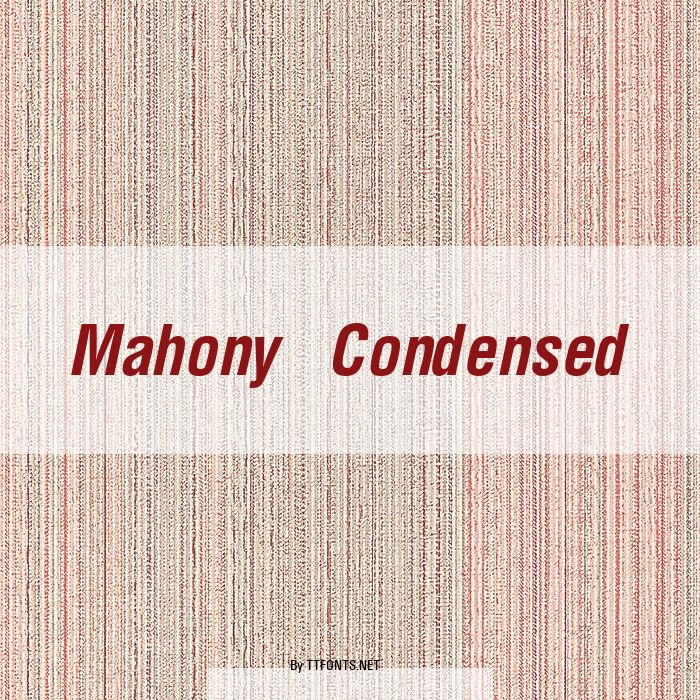 Mahony Condensed example