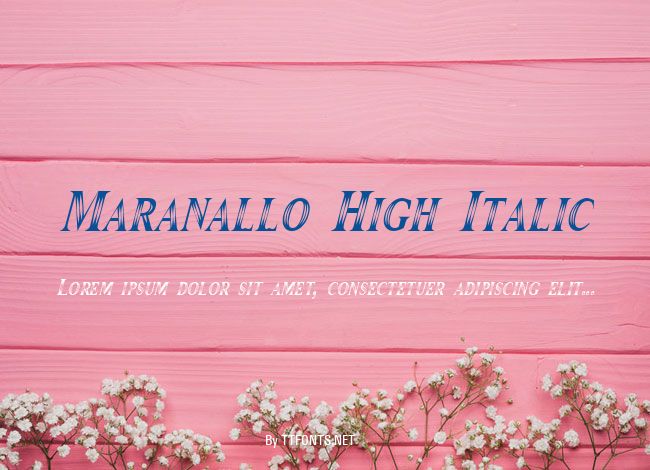 Maranallo High Italic example