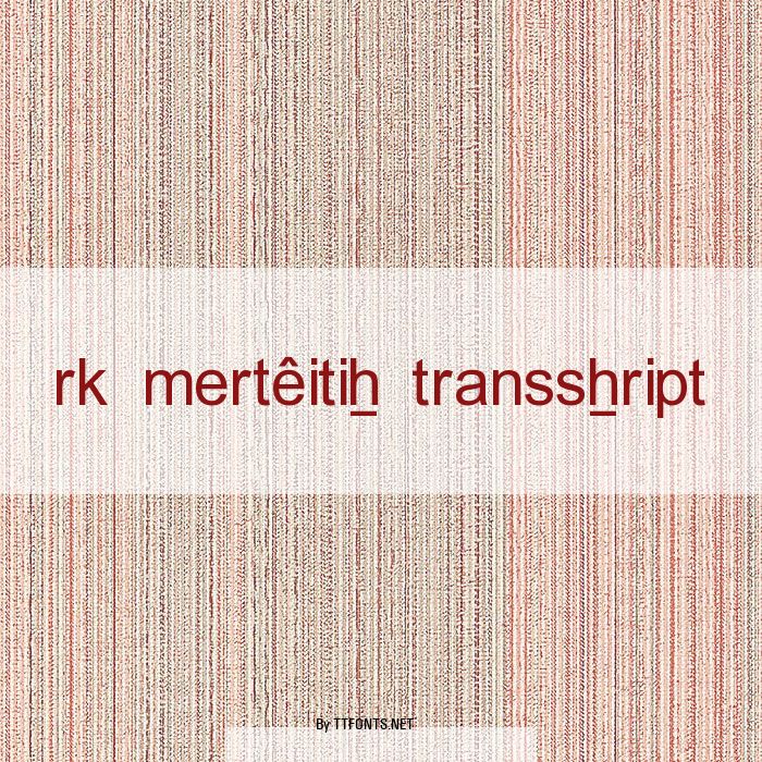RK Meroitic Transscript example
