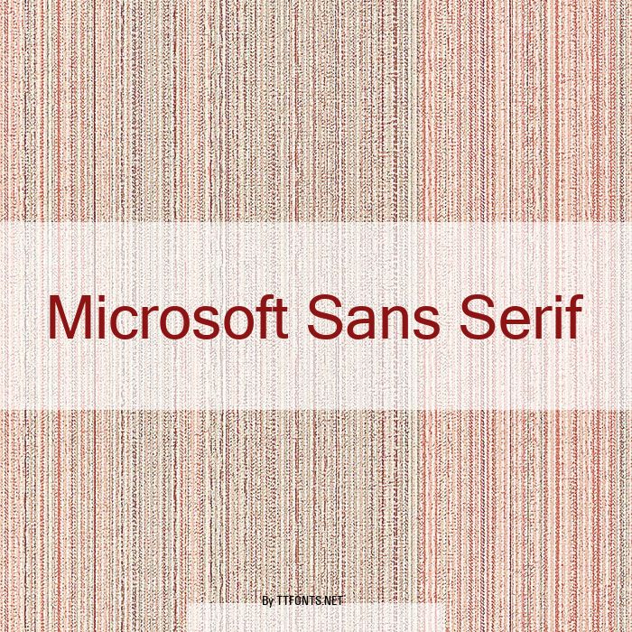 Microsoft Sans Serif example
