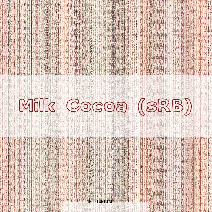 Milk Cocoa (sRB) example