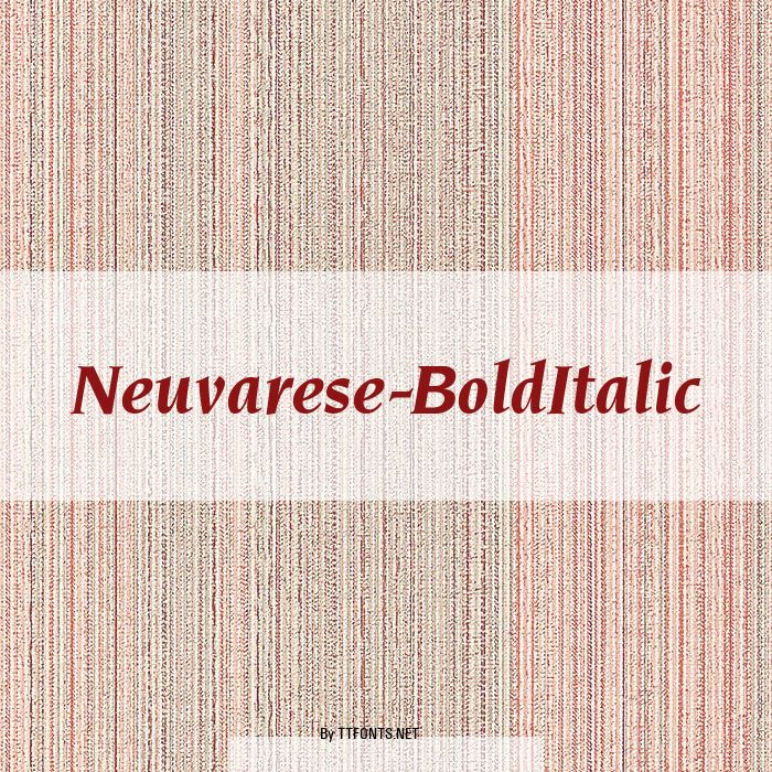 Neuvarese-BoldItalic example