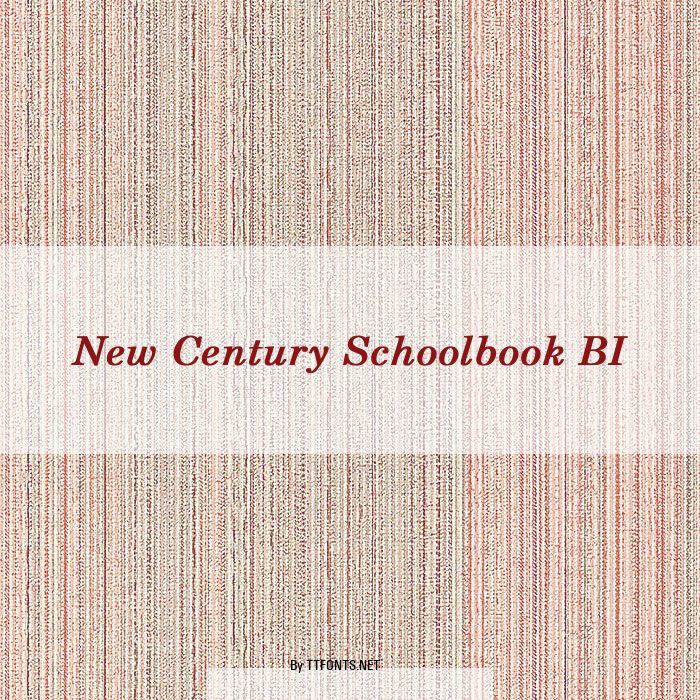 New Century Schoolbook BI example