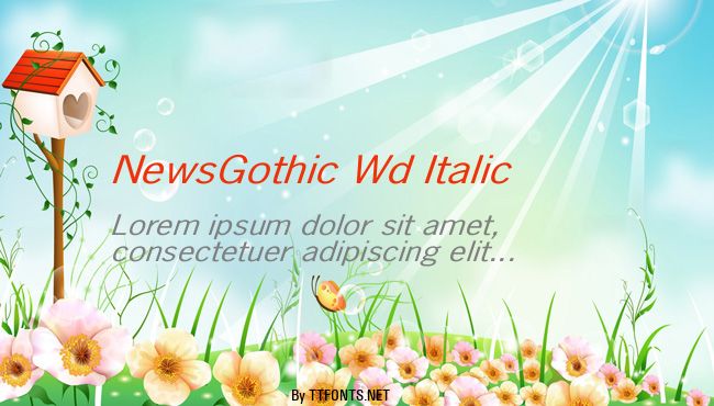 NewsGothic Wd Italic example