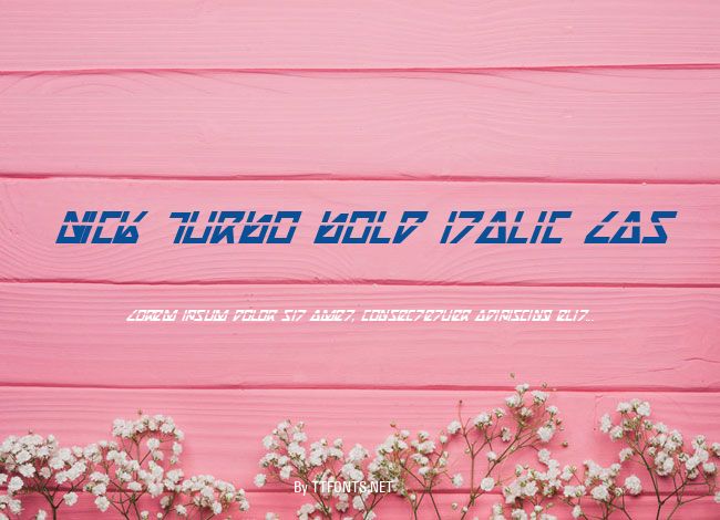 Nick Turbo Bold Italic Las example