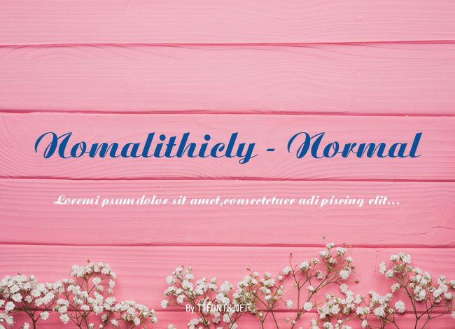 Nomalithicly - Normal example