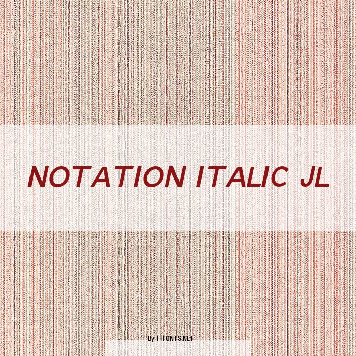 Notation Italic JL example