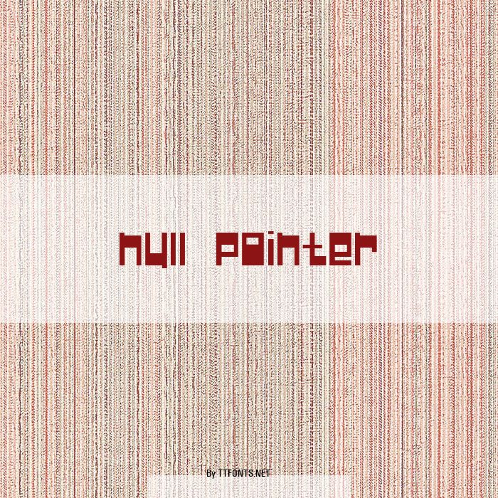 Null Pointer example