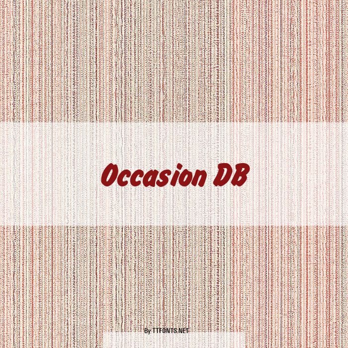 Occasion DB example