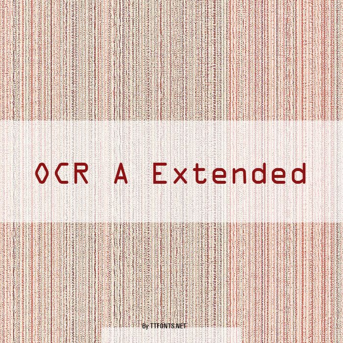 OCR A Extended example