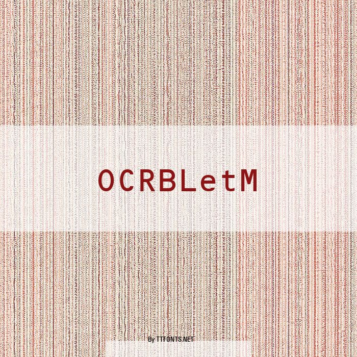OCRBLetM example