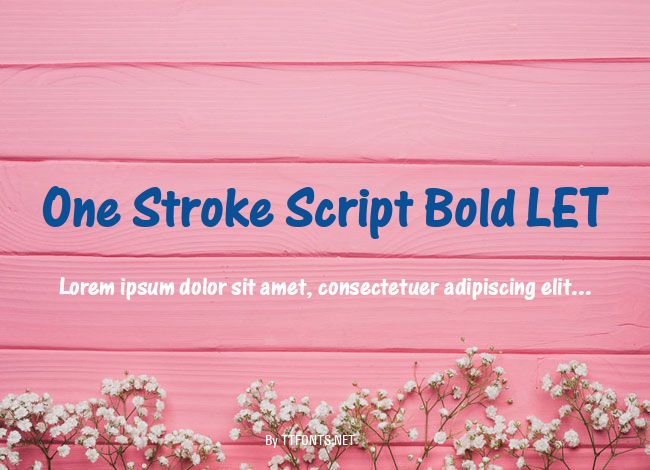 One Stroke Script Bold LET example