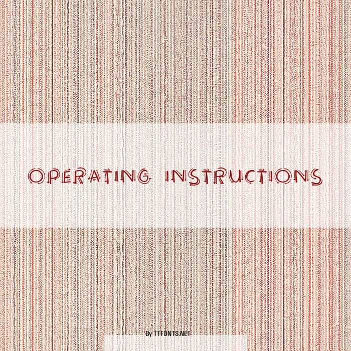 Operating instructions example