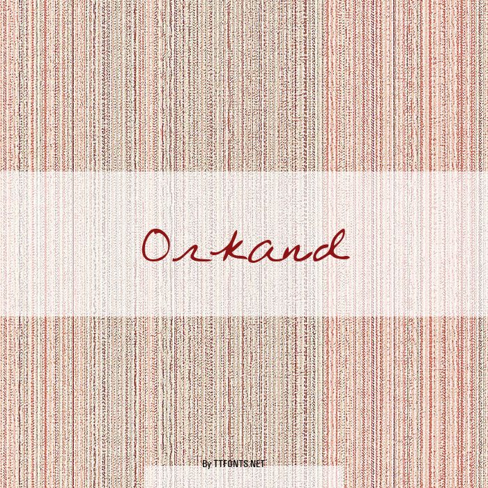Orkand example