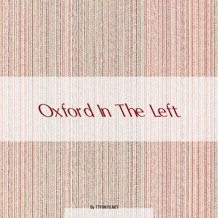 Oxford In The Left example