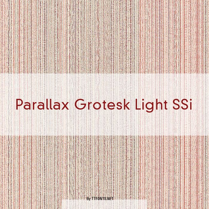 Parallax Grotesk Light SSi example
