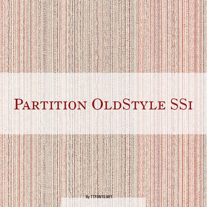 Partition OldStyle SSi example