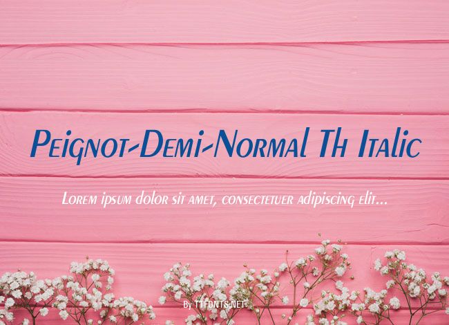 Peignot-Demi-Normal Th Italic example