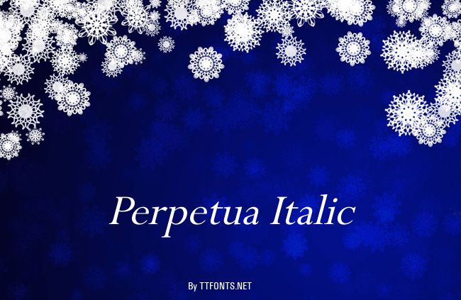 Perpetua Italic example