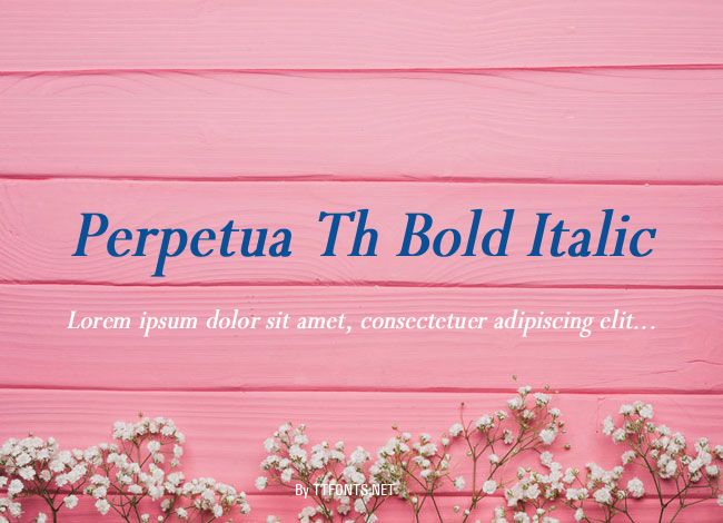 Perpetua Th Bold Italic example