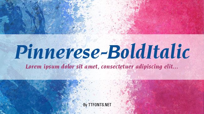 Pinnerese-BoldItalic example