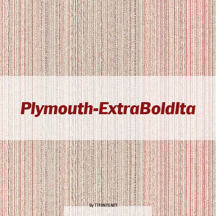 Plymouth-ExtraBoldIta example