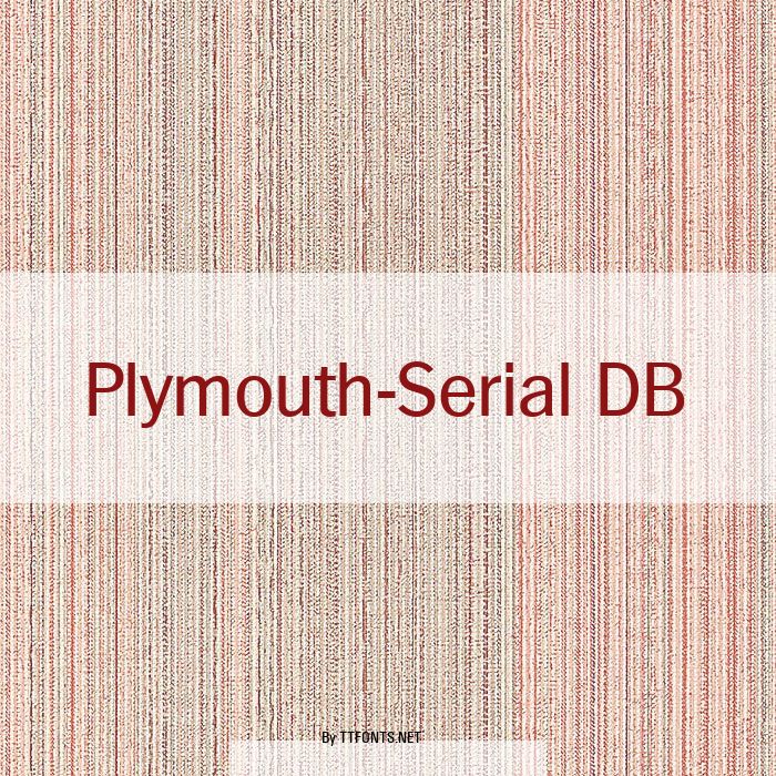 Plymouth-Serial DB example