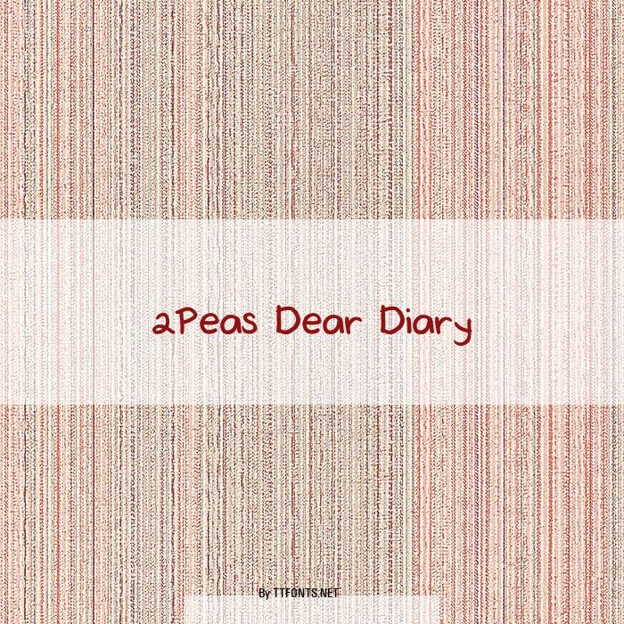 2Peas Dear Diary example