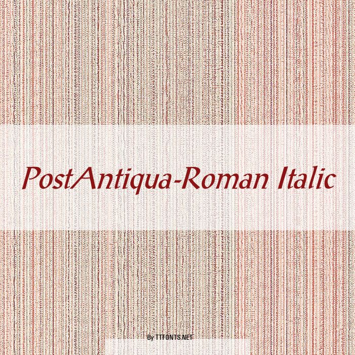 PostAntiqua-Roman Italic example