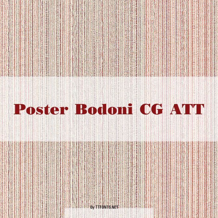 Poster Bodoni CG ATT example