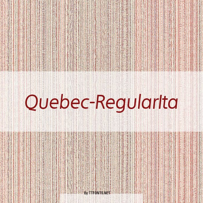 Quebec-RegularIta example