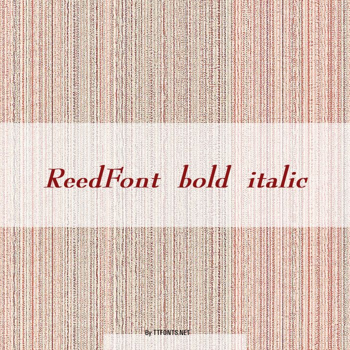 ReedFont bold italic example
