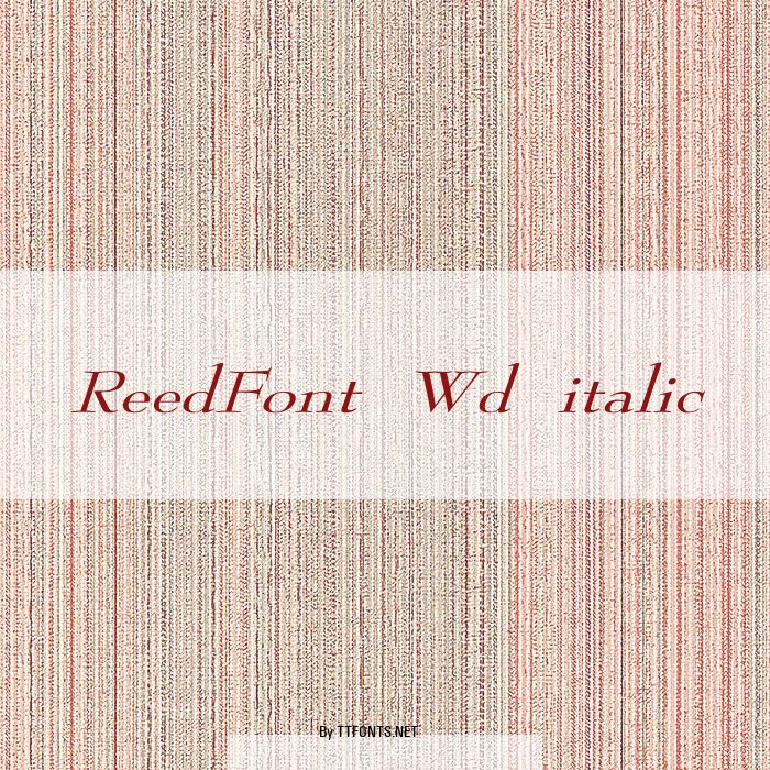 ReedFont Wd italic example