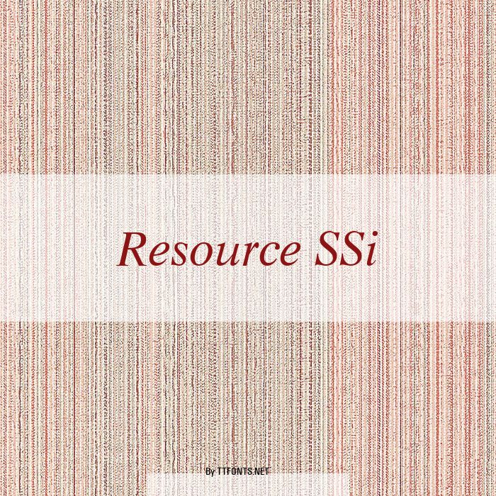 Resource SSi example