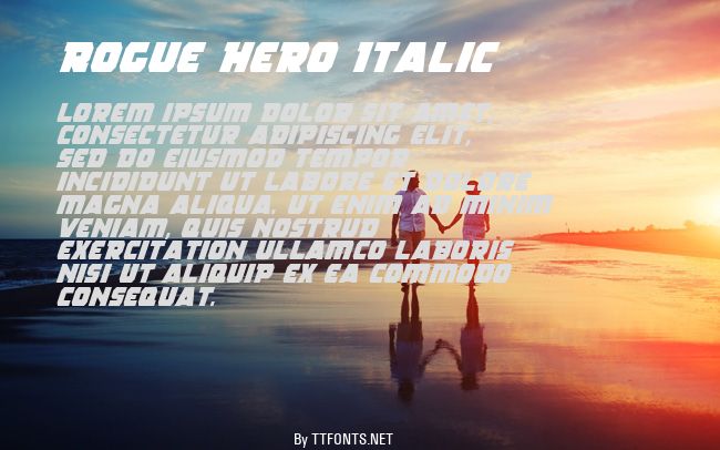 Rogue Hero Italic example