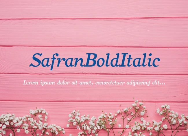 SafranBoldItalic example