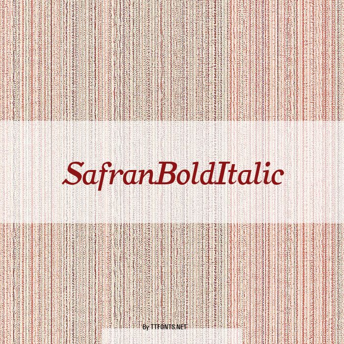SafranBoldItalic example