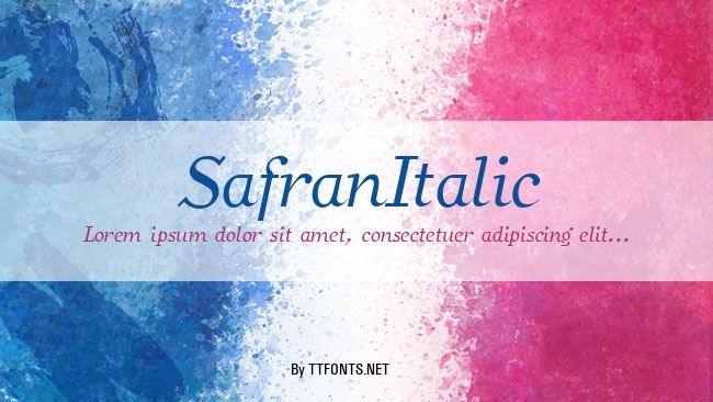 SafranItalic example