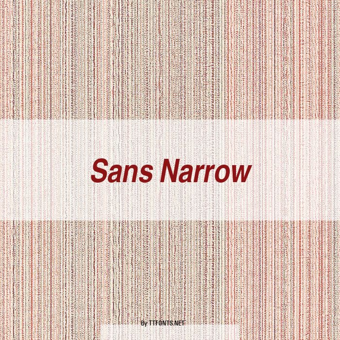 Sans Narrow example